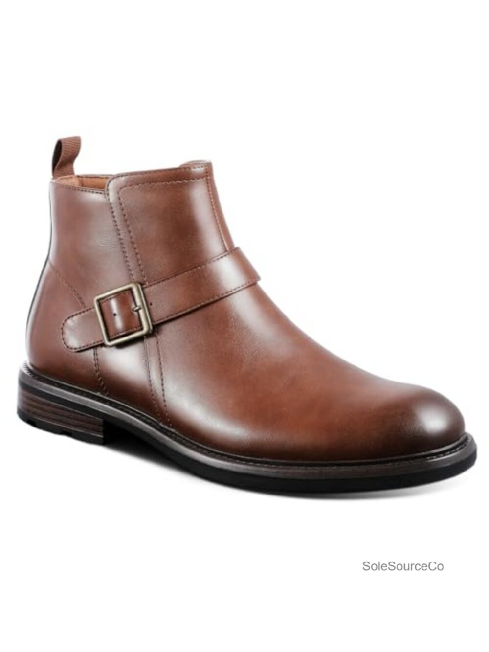 Faux Leather Motorcycle Ankle Boots Buckle Zip